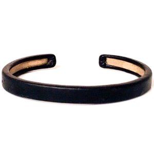 Maison Martin Margiela Black Leather Gold Cuff